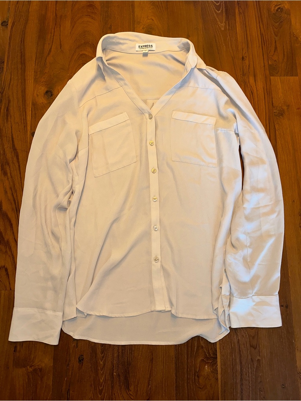 Express Women’s White Button-Up Portofino Shirt Size Small.